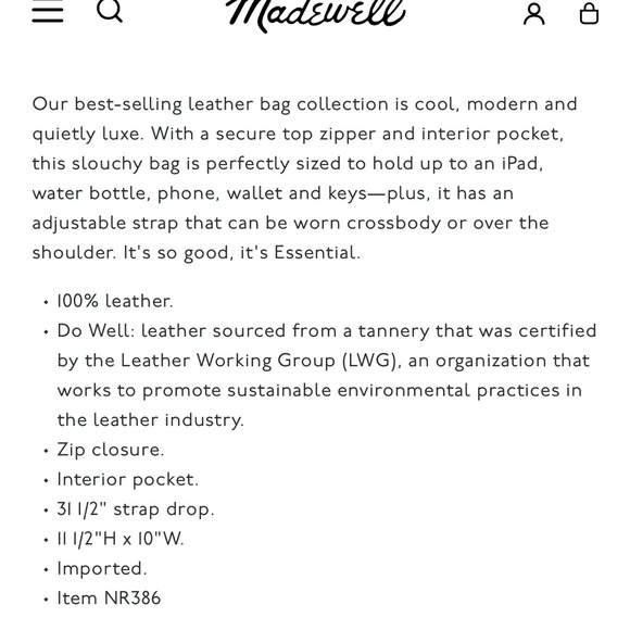 Madewell Essential Curve shoulder bag in chocolate raisin - Picture 7 of 7